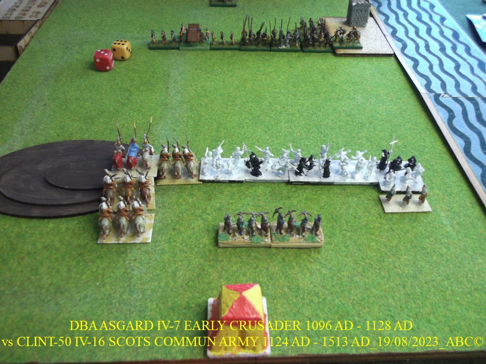 GALERIE DBA samedi 19 Août 2023 au local ASGARD IV-7 EARLY CRUSADER 1096 AD - 1128 AD vs CLINT-50 IV-16 SCOTS COMMUN ARMY 1124 AD - 1513 AD 01-dba17