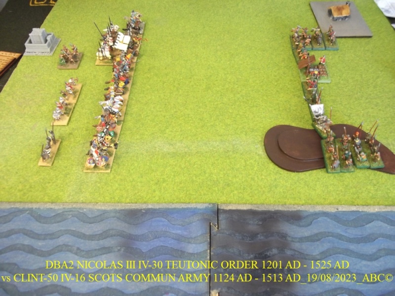 GALERIE DBA 2ème partie samedi 19 Août 2023 au local NICOLAS III TEUTONIC vs CLINT-50 IV-16 SCOTS COMMUN ARMY 1124 AD - 1513 AD 01-dba18