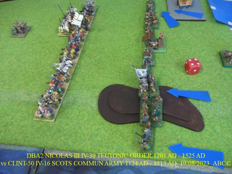 GALERIE DBA 2ème partie samedi 19 Août 2023 au local NICOLAS III TEUTONIC vs CLINT-50 IV-16 SCOTS COMMUN ARMY 1124 AD - 1513 AD 03-dba19