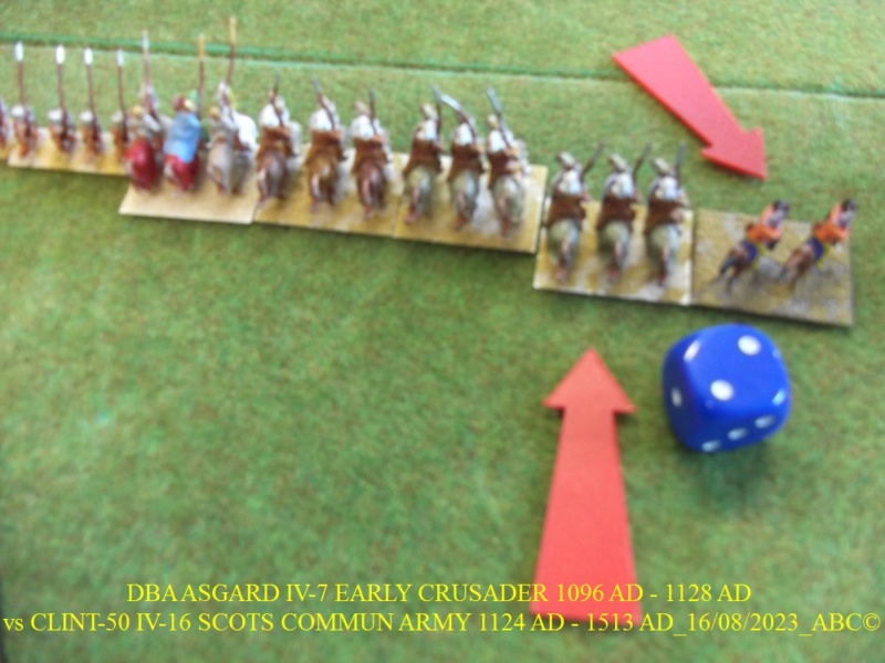  GALERIE DBA jeudi 17 Août 2023 au local ASGARD IV-7 EARLY CRUSADER 1096 AD - 1128 AD vs CLINT-50 IV-16 SCOTS COMMUN ARMY 1124 AD - 1513 AD 06-dba12