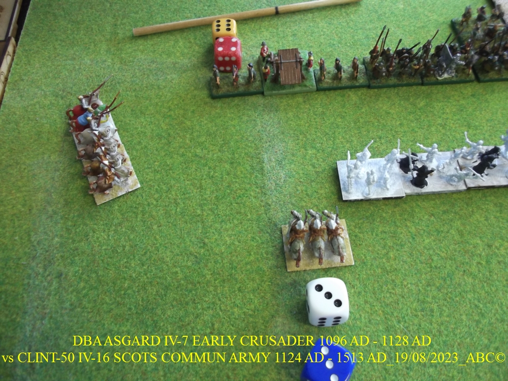 GALERIE DBA samedi 19 Août 2023 au local ASGARD IV-7 EARLY CRUSADER 1096 AD - 1128 AD vs CLINT-50 IV-16 SCOTS COMMUN ARMY 1124 AD - 1513 AD 06-dba13