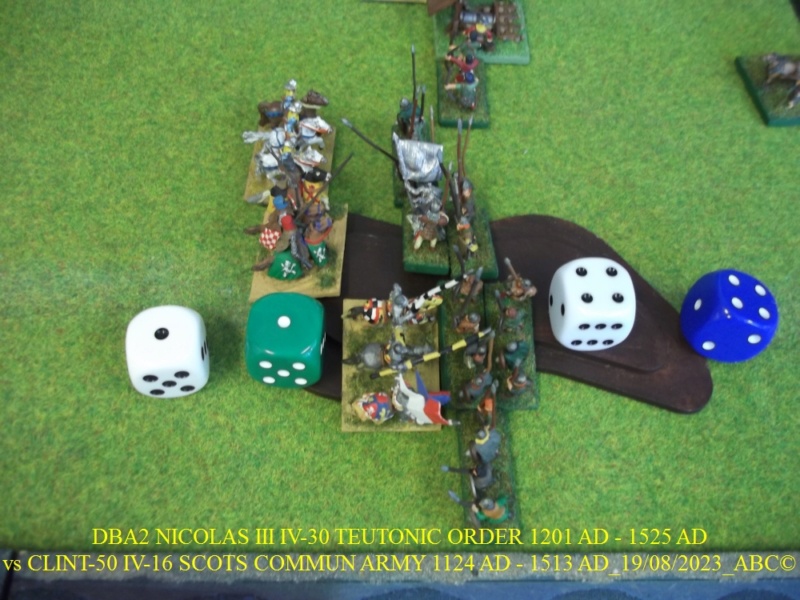 GALERIE DBA 2ème partie samedi 19 Août 2023 au local NICOLAS III TEUTONIC vs CLINT-50 IV-16 SCOTS COMMUN ARMY 1124 AD - 1513 AD 11-dba14