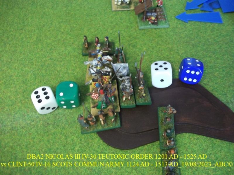 GALERIE DBA 2ème partie samedi 19 Août 2023 au local NICOLAS III TEUTONIC vs CLINT-50 IV-16 SCOTS COMMUN ARMY 1124 AD - 1513 AD 13-dba14