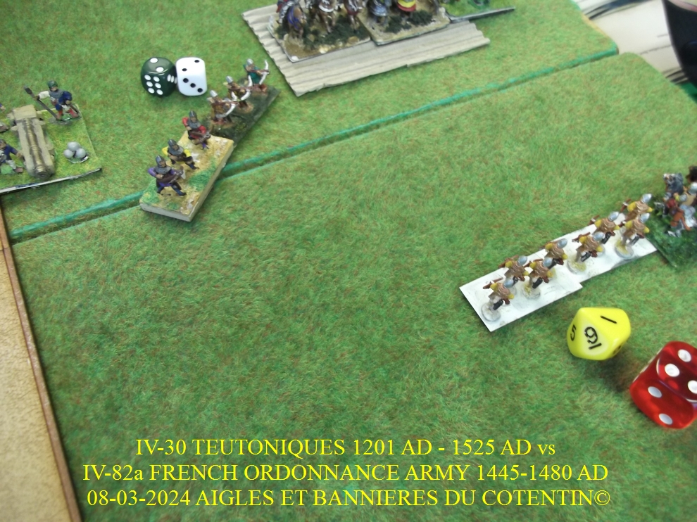 GALERIE 09-03-2024 IV-30 TEUTONIQUES 1201 AD - 1525 AD vs IV-82a FRENCH ORDONNANCE ARMY 1445-1480 AD  21-abc17