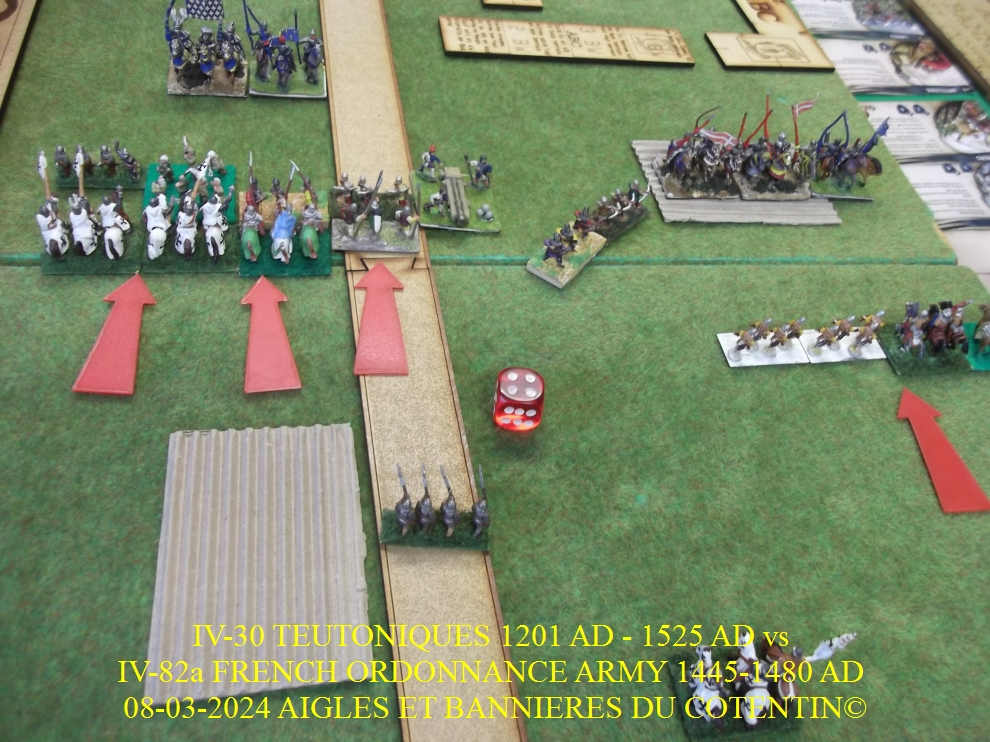 GALERIE 09-03-2024 IV-30 TEUTONIQUES 1201 AD - 1525 AD vs IV-82a FRENCH ORDONNANCE ARMY 1445-1480 AD  22-abc17