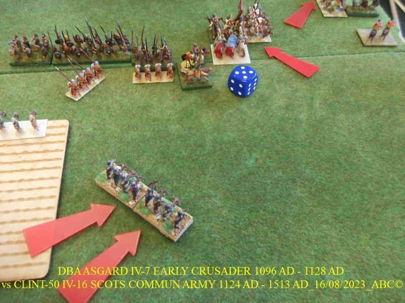  GALERIE DBA jeudi 17 Août 2023 au local ASGARD IV-7 EARLY CRUSADER 1096 AD - 1128 AD vs CLINT-50 IV-16 SCOTS COMMUN ARMY 1124 AD - 1513 AD 22-dba10