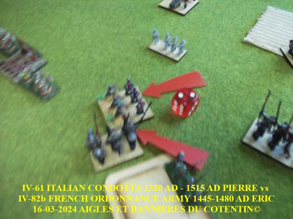 GALERIE 16-03-2024 IV-61 ITALIAN CONDOTTA 1320 AD - 1515 AD PIERRE vs  IV-82a FRENCH ORDONNANCE ARMY 1445-1480 AD ERIC AIGLES ET BANNIERES DU COTENTIN© 26-abc18