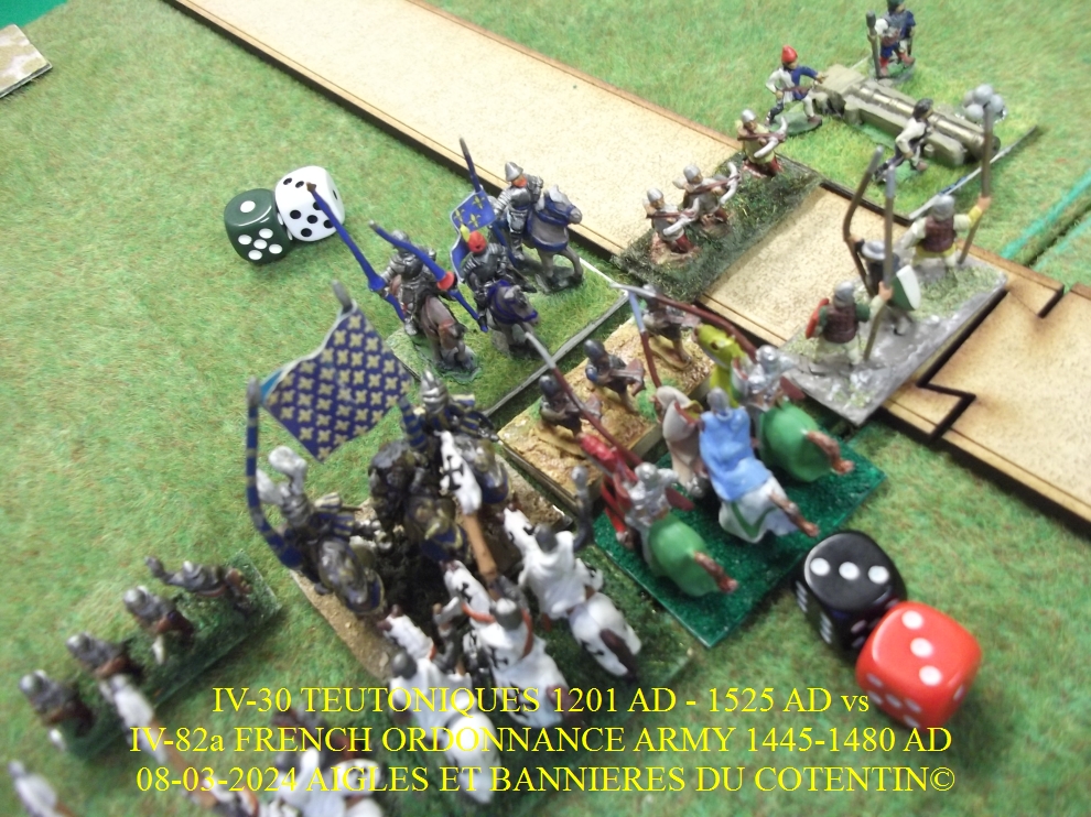 GALERIE 09-03-2024 IV-30 TEUTONIQUES 1201 AD - 1525 AD vs IV-82a FRENCH ORDONNANCE ARMY 1445-1480 AD  49-abc11