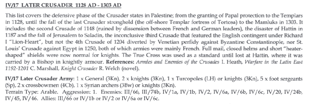 Réunion du samedi 06/08/2022 IV-17 LATER CRUSADER 1128 AD - 1303 AD vs IV-56 ORDER OF ST JOHN - MALTE 1291AD-1522AD partie 1 Iv-17_11