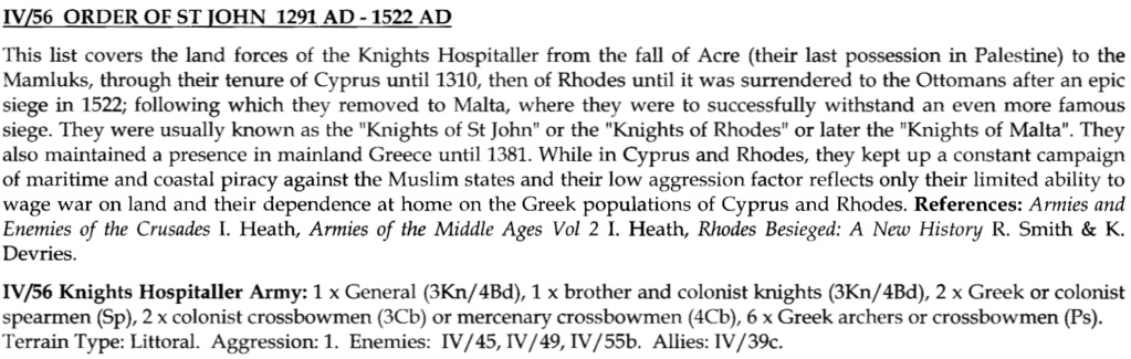 Réunion du samedi 06/08/2022 IV-17 LATER CRUSADER 1128 AD - 1303 AD vs IV-56 ORDER OF ST JOHN - MALTE 1291AD-1522AD partie 2 Iv-56_22