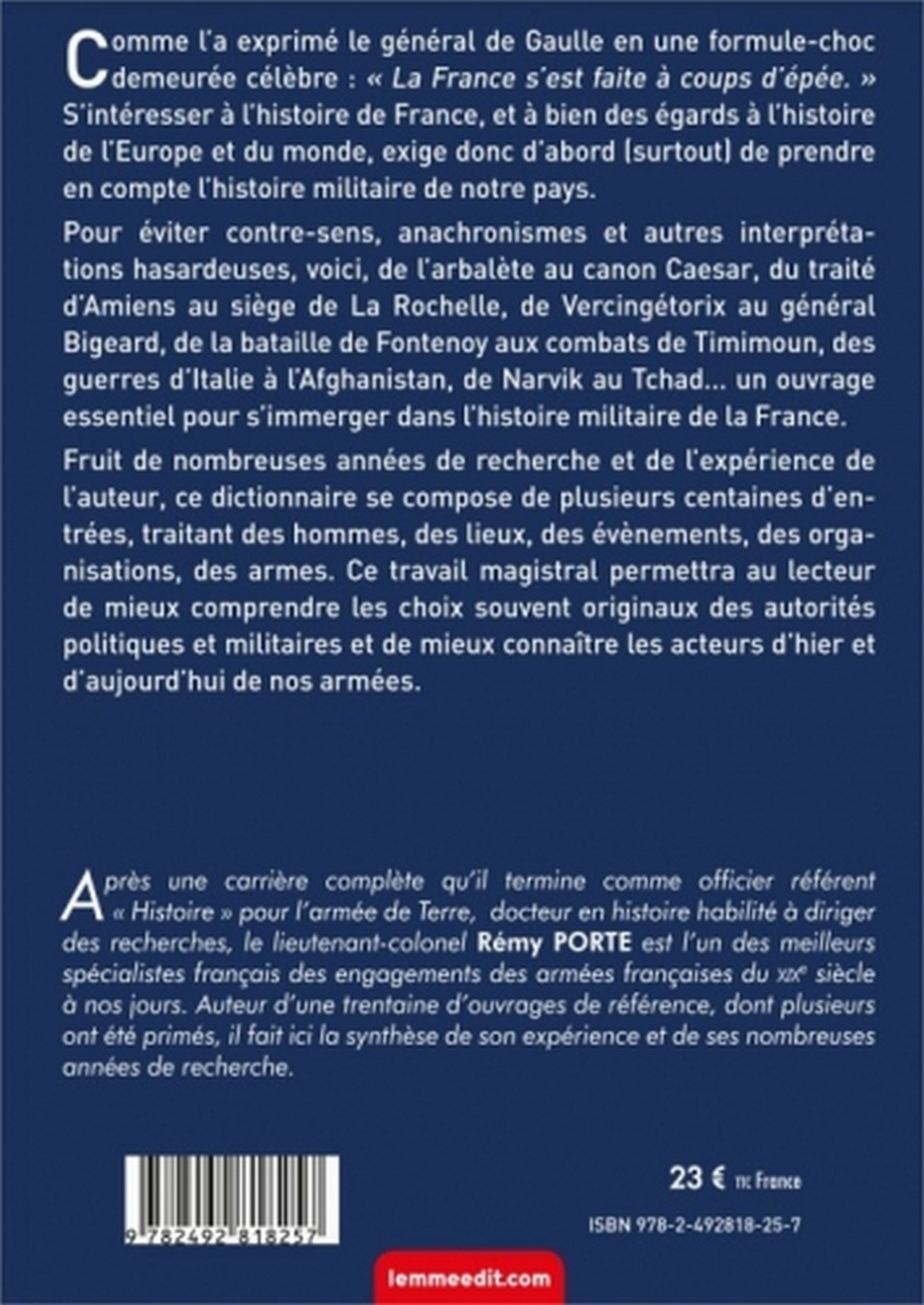 Le dictionnaire d'histoire militaire de la France en librairie le 17 mai Remy10