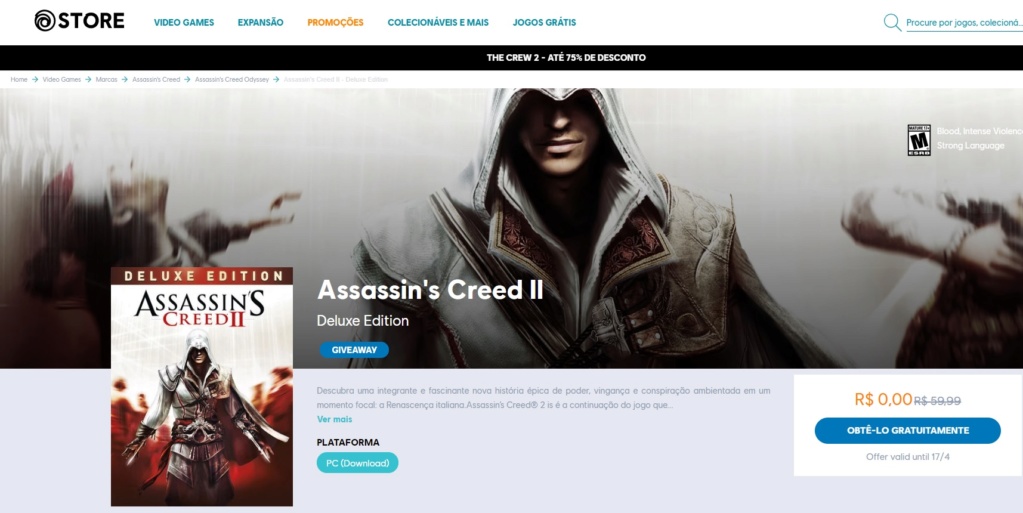 [Game/De Grátis] Assassin's Creed II de graça (válido até 17/04/2020) Assass10