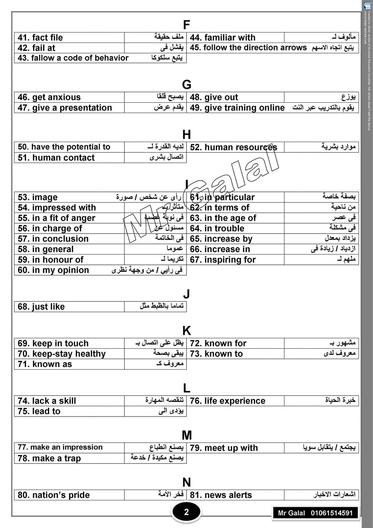 الجمل التعريفية لغة انجليزية ثالثة ثانوي مستر جلال 21109