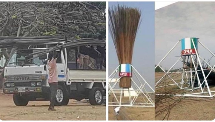 APC Pulls Down Giant Broom At Abuja City Gate (photos) 89898410