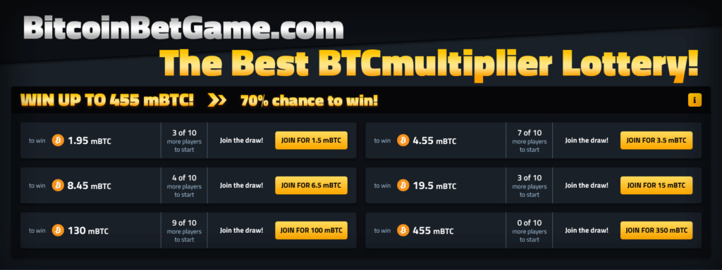 Loteria Bitcoin z szansa na wygrana 90% Banner10