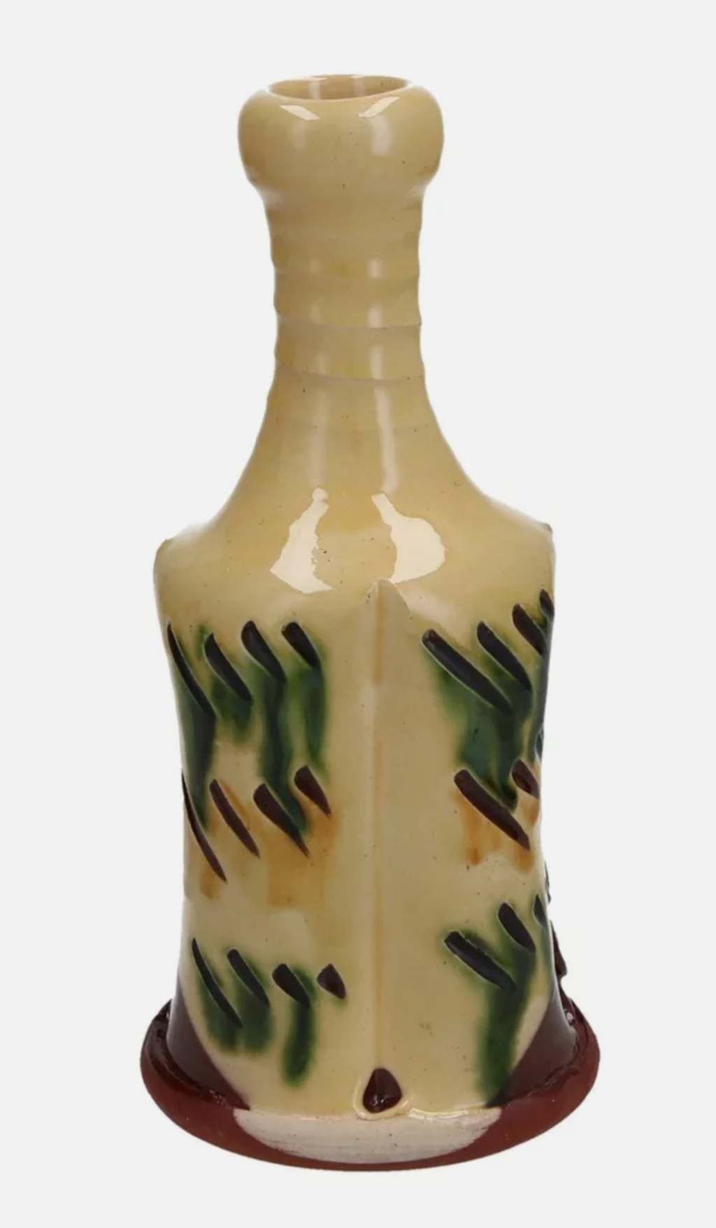 Studio Pottery Earthware Slipware bottle/stem vase Screen18