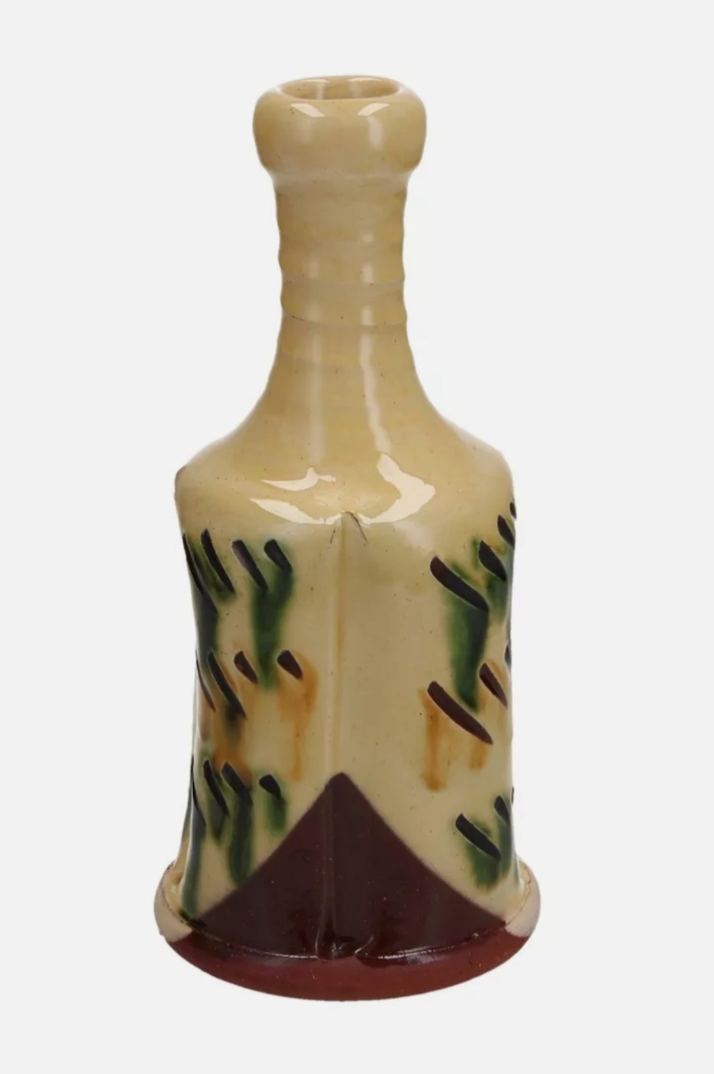 Studio Pottery Earthware Slipware bottle/stem vase Screen21