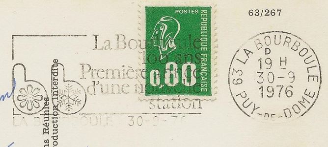 Petite lettre D dans le dateur d'une flamme SECAP de la Bourboule 63 Captur13