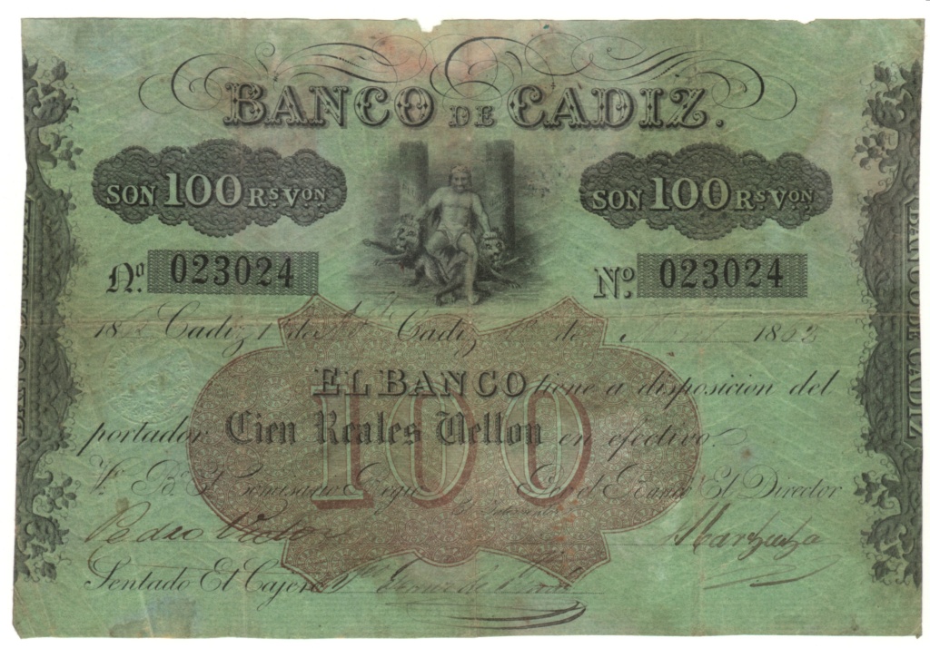 Billetes del Banco de Cádiz 0rv-0211