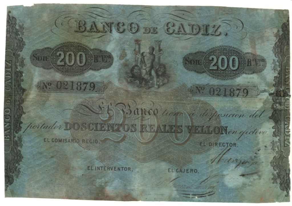 Billetes del Banco de Cádiz 0rv-0410