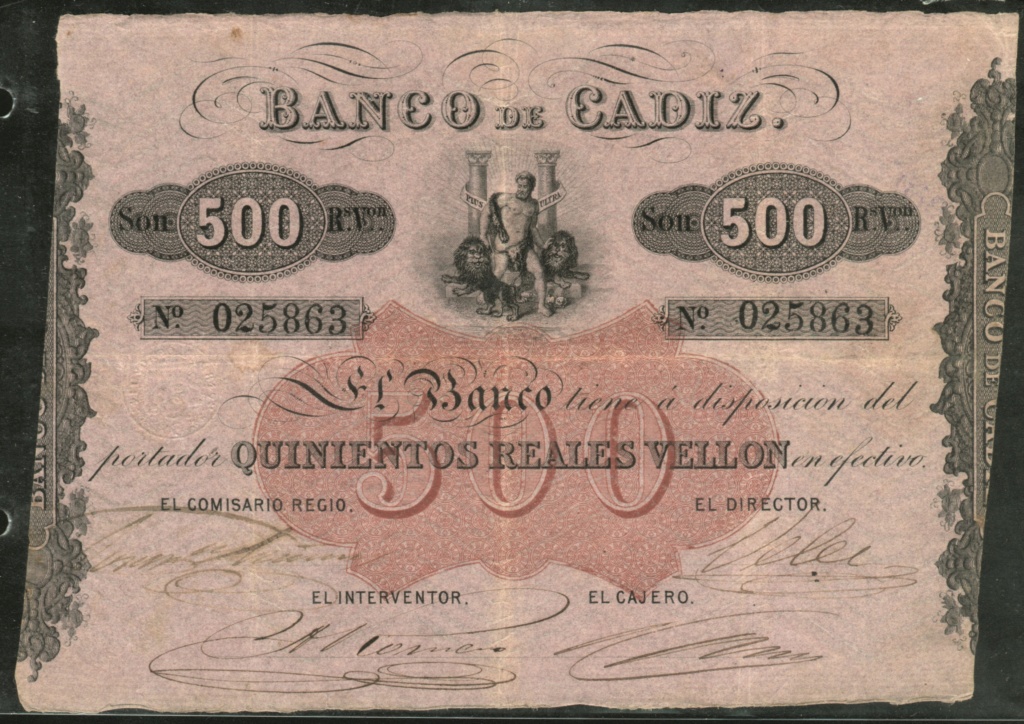 Billetes del Banco de Cádiz 0rv-0511