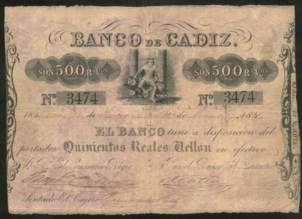 Billetes del Banco de Cádiz 0rv-0610