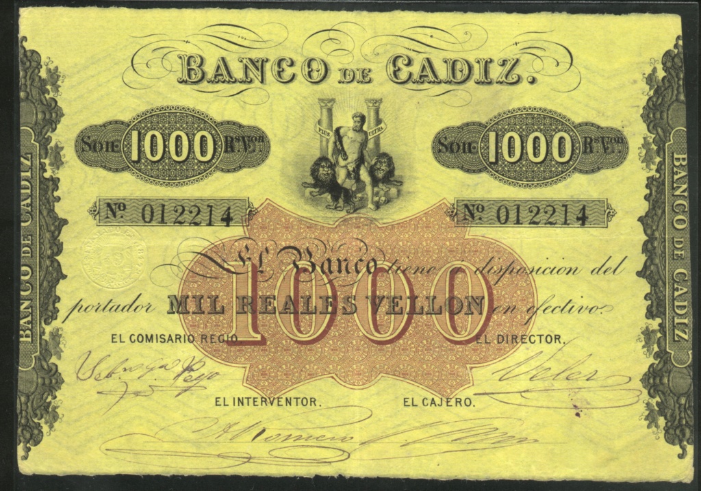 Billetes del Banco de Cádiz 0rv-0710