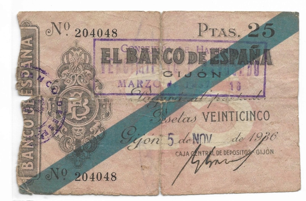 BILLETES DE GIJÓN de Noviembre de 1936 2022-210