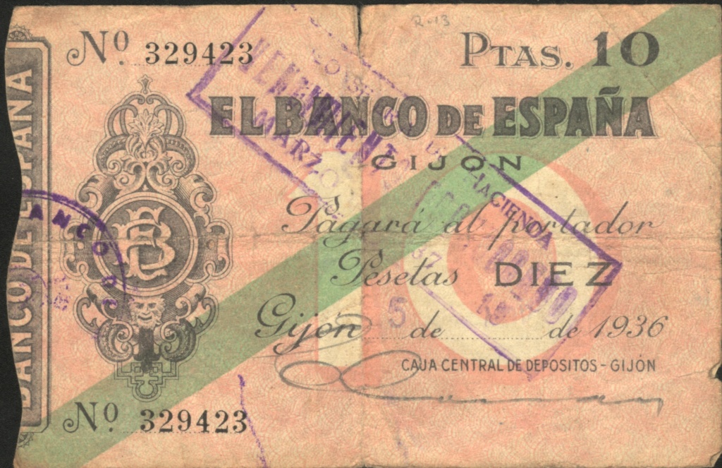 BILLETES DE GIJÓN de Noviembre de 1936 G02-1010