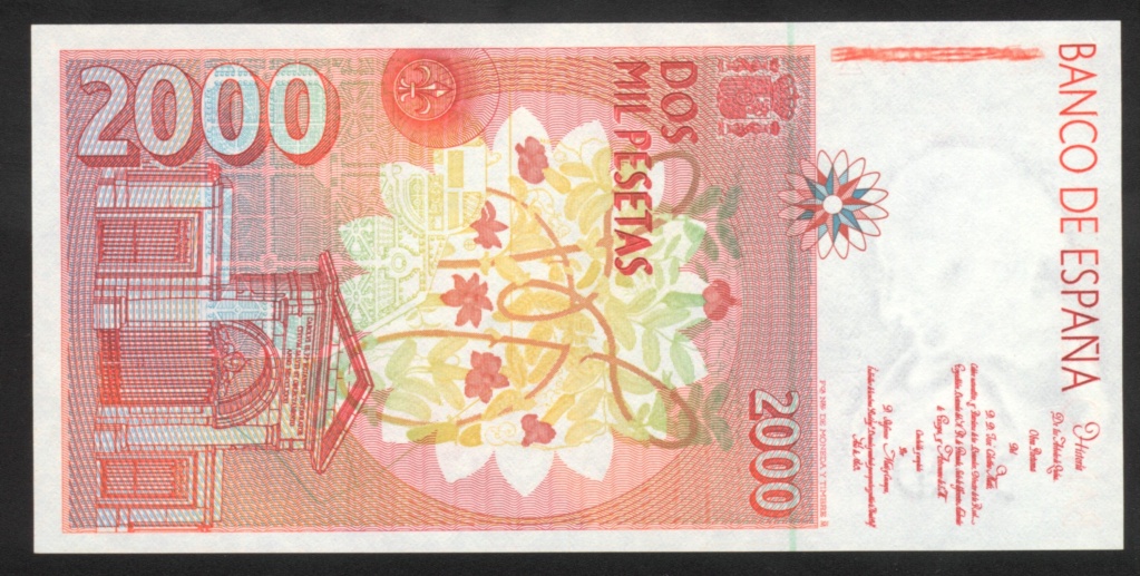 Los dos modelos del billete de 2.000 pesetas de 1.992. R16-2010
