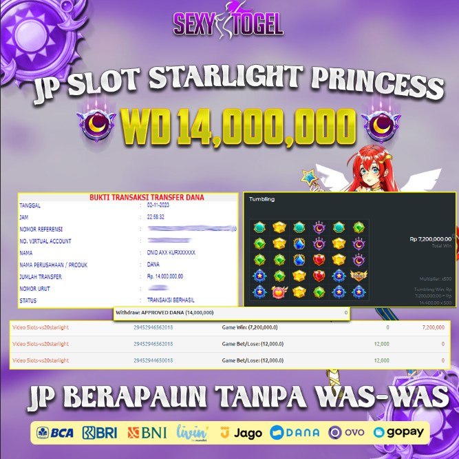 SEXYTOGEL - JACKPOT SLOT STARLIGHT PRINCESS : KAMIS 02 NOV 2023 132