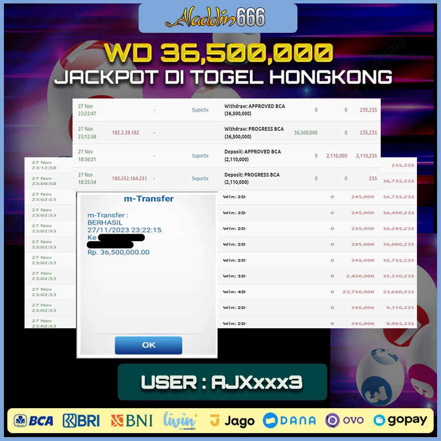 ALADDIN666 - JACKPOT TOGEL HONGKONG : SENIN 27 NOV 2023 166