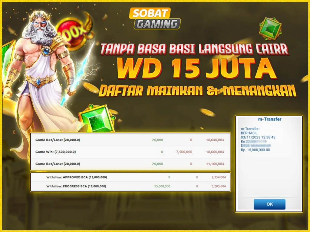 SOBATGAMING - JACKPOT SLOT GATES OF OLYMPUS : JUMAT 03 NOV 2023 415