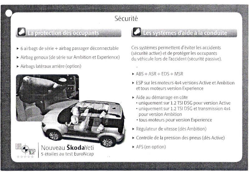 ARCHIVES : Documentation commerciale de la Skoda yeti Numari13