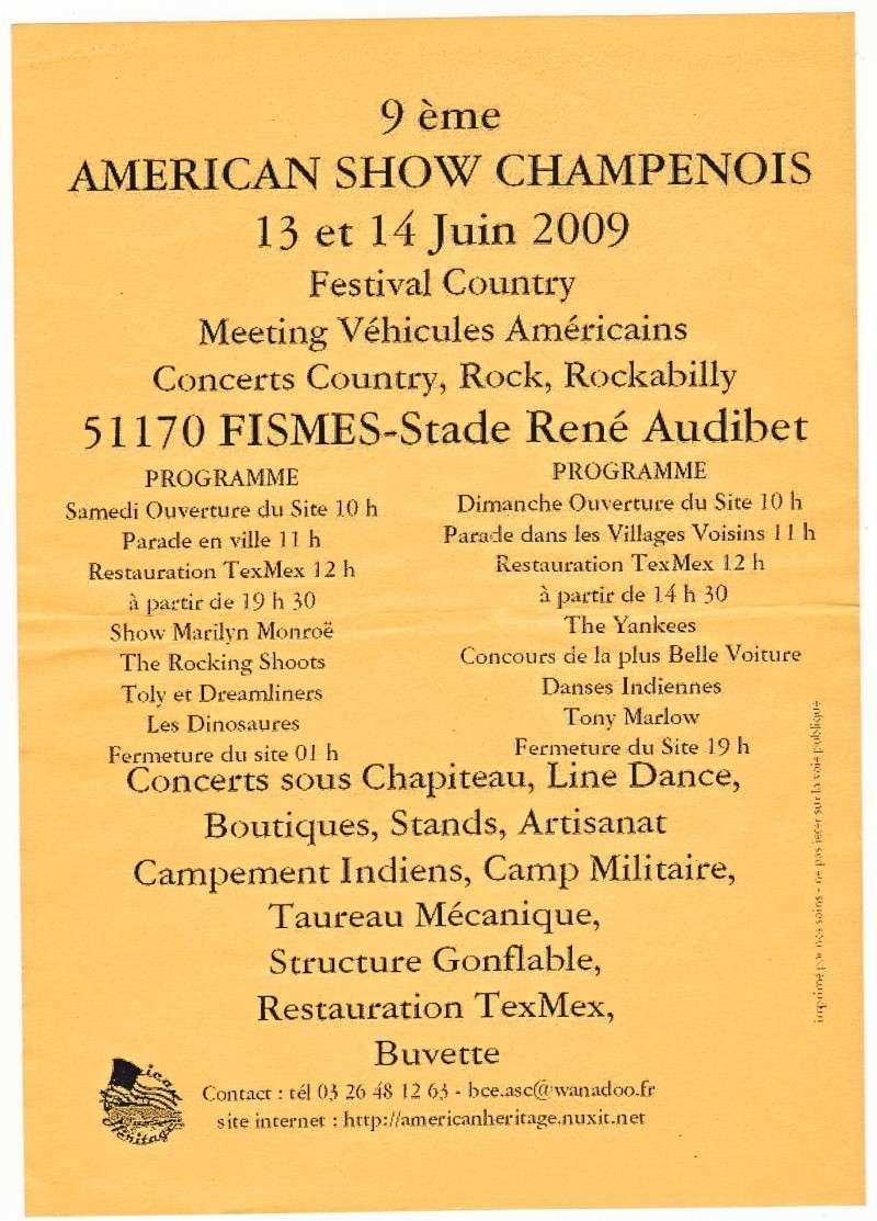 9 AMERICAN SHOW CHAMPENOIS 13 et 14 JUIN 2009 Affich10