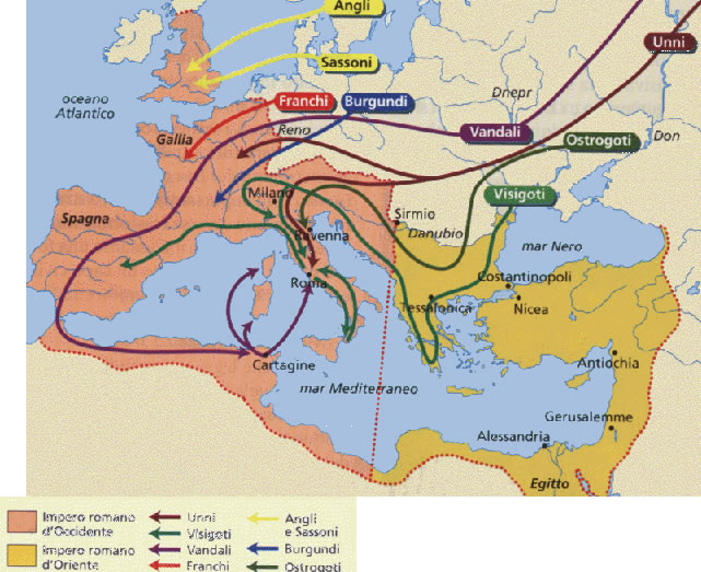 Atlante storico - IL MONDO ROMANO (VIII a.C.-V d.C.) Invasi11