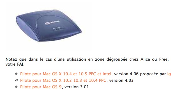 Driver Downloads Modem  ADSL - Mac os -  2 Mac210