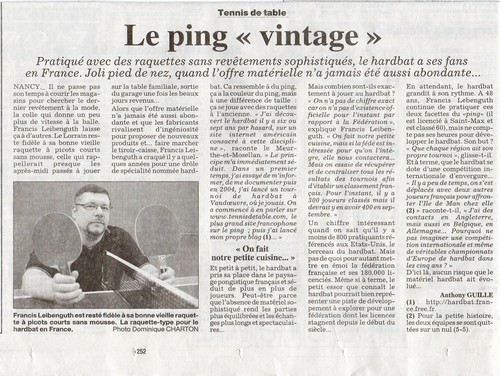 Le Ping Vintage  l'honneur dans l'Est Rpublicain Articl10