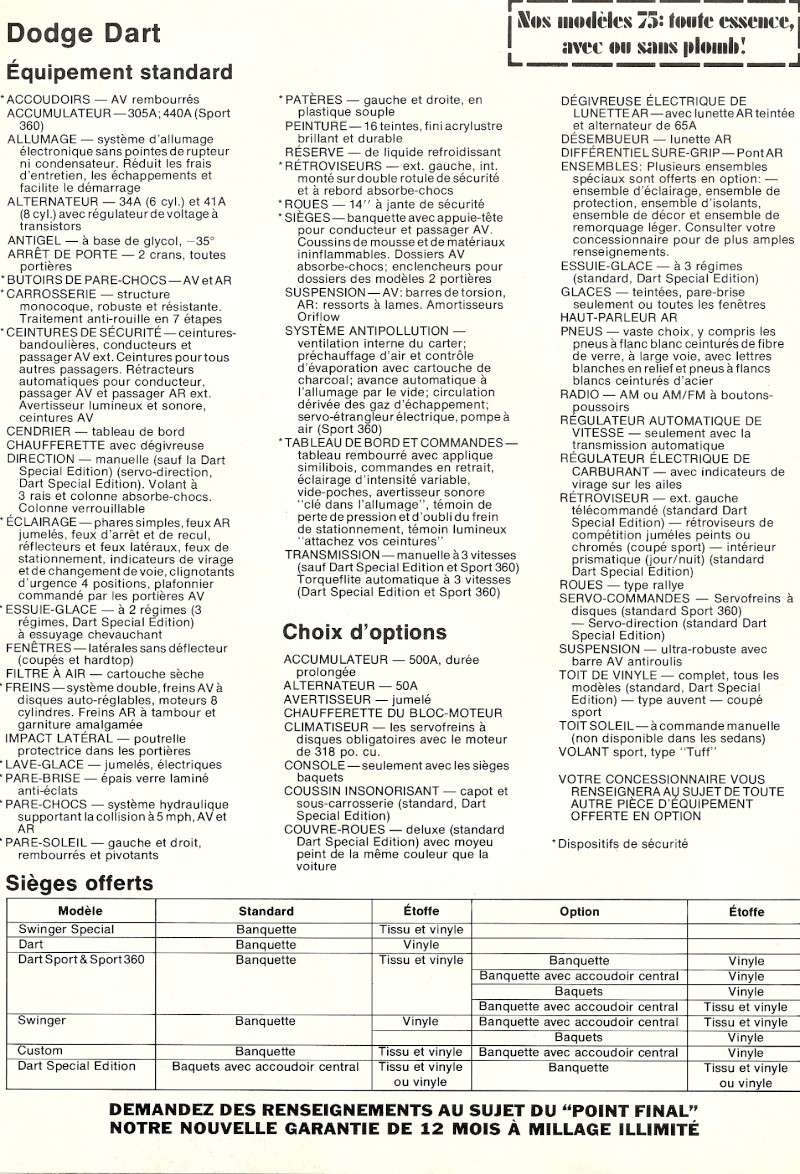 brochure en francais dart 1975 Numari15