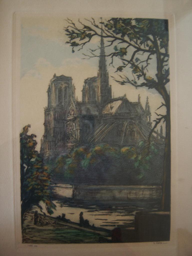 Gravure colorisée , Notre Dame... * 118