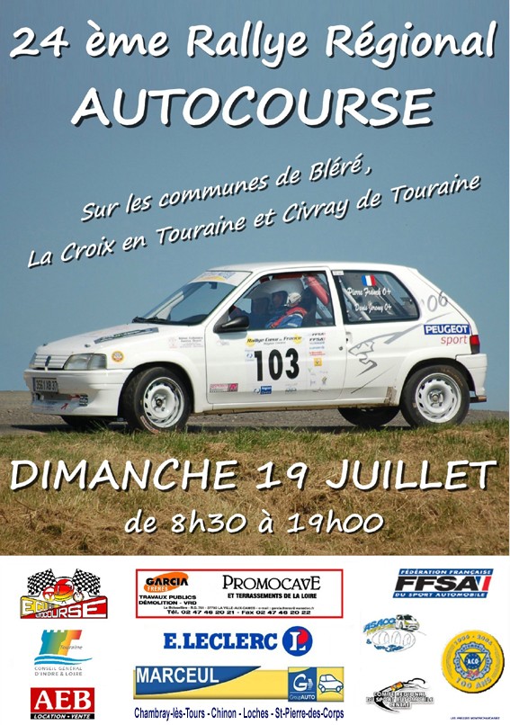 Rallye régional autocourse de Bléré Affich11