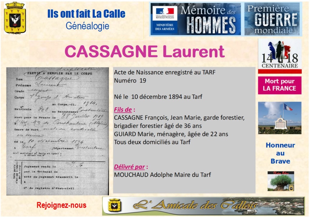 Re: 2018-un siecle après, on s'en souvient et Honneur à eux : Noms comment par C Cassag10