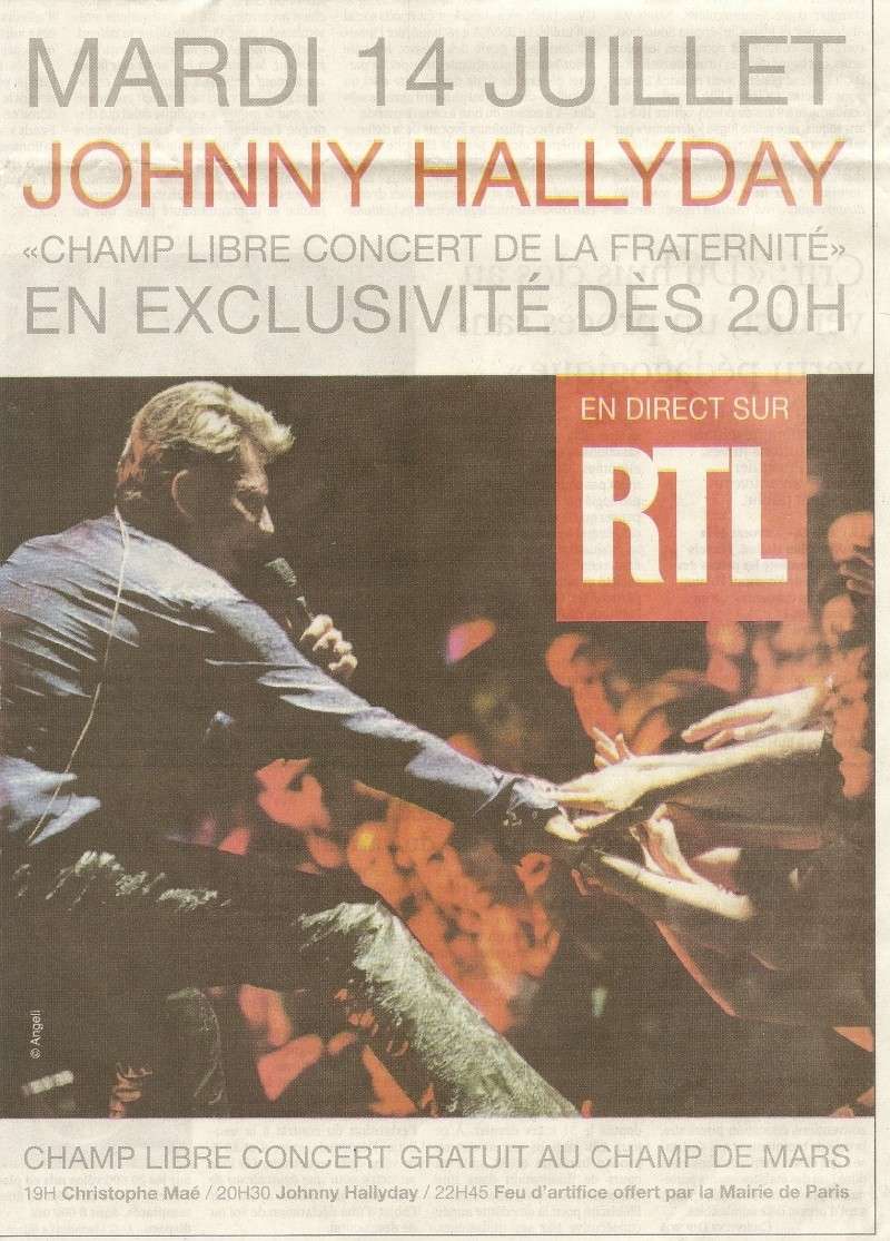 JOHNNY EN SIMULTANE SUR RTL LE 14 JUILLET Numari14