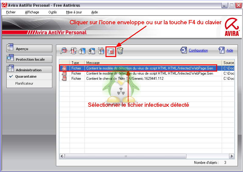 Comment envoyer une détection chez avira avec  Antivir 9 français - Version Classic Antivi15