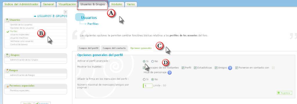 ¿como desactivar los perfiles avanzados? Perfil10
