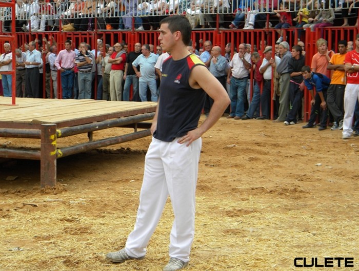 LA ALMUNIA DE DOÑA GODINA (ZARAGOZA) EXHIBICIÓN DE ANILLA Y CORTES CON RESES DE LA GANADERIA DE HNS.JOVEN SALAS 2012