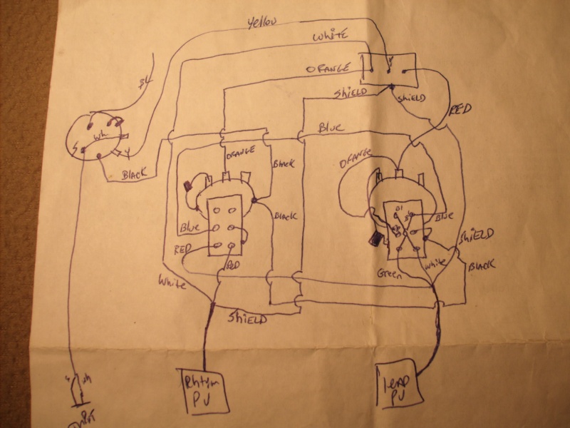 Wiring Diagram for a Pantera X390 with single coil and phase reverse pull switches Weston10
