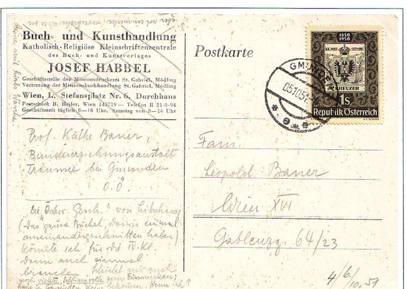 Sammlung Bedarfsbriefe Österreich ab 1945 195014