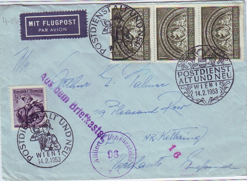 stempel - Sammlung Bedarfsbriefe Österreich ab 1945 195210