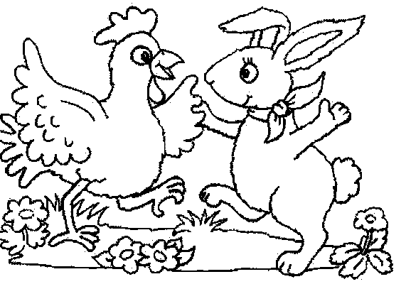 Coloriage spéciale paques Poule-10